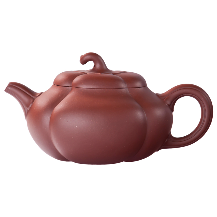 【送料無料/新品】 王奋良《菱瓜壶》 紫砂壶艺术品手工制作紫砂壶名家原矿紫泥造型 施釉陶